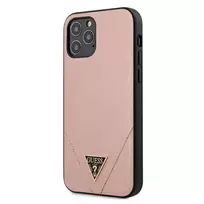 Guess Saffiano V – dėklas, skirtas iPhone 12 / iPhone 12 Pro, rožinis