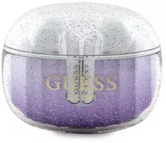 Guess GUTWSHDGKEEUTWS Bluetooth Ausinės + Dock violetinės spalvos Glitter Gradient