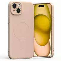 Mercury MagSafe Semi-Silikoninis Apple iPhone 15 Plus 6,7" dėklas telefonui rožinės spalvos sand