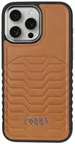 Apple iPhone 15 Pro (AU-TPUPCMIP15P-GT/D3-BN) Audi Synthetic odinis dėklas MagSafe rudos spalvos