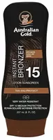 Australian Gold Instant Bronzer Lotion Sunscreen SPF15 Apsauginis losjonas nuo saulės su bronzantais, 237 ml