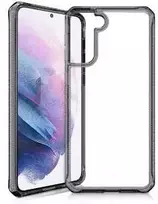 ITSKINS HYBRID CLEAR dėklas, skirtas „Samsung Galaxy S21 + 4G / 5G®“. Juodas ir skaidrus.