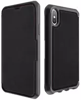 ITSKINS HYBRID FOLIO dėklas, skirtas iPhone XS / X®. Juodas ir raudonas su perdirbta oda.