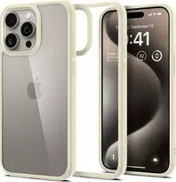 Dėklas Spigen Crystal Hybrid, sand beige – iPhone 15 Pro Max