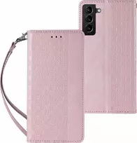 Hurtel Magnet Strap dėklas su dirželiu skirtas Samsung Galaxy S22 + (S22 Plus), rožinis
