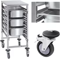 Royal Catering Maitinimo transportavimo vežimėlis 7x GN1/1 konteineriams, keliamoji galia iki 50 kg
