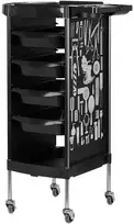Activeshop Kirpėjo vežimėlis GABBIANO HAIRDRESSER HELPER MODEL 2 Juodas GRAPHIC