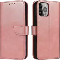 Hurtel Wallet su stoveliu Apple iPhone 15 Magnet - dėklas telefonui rožinės spalvos