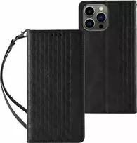 Hurtel Magnet Strap Apple iPhone 13 Pro + Mini Lanyard Pendant dėklas telefonui juodos spalvos