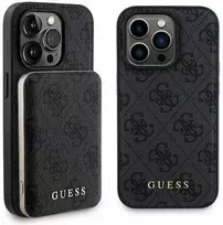 Apple iPhone 14 Pro Max Guess dėklas + Powerbank MagSafe 4G Metal Logo 5000mAh (GUBPM5P14X4GEMGK) juodos spalvos