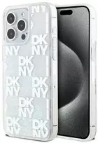 Apple iPhone 15 Pro Max DKNY dėklas Liquid Glitter Big Logo (DKHCP15XLCPEPT) baltos spalvos