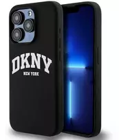 Apple iPhone 13 Pro DKNY dėklas Liquid Silicone Baltas Printed Logo MagSafe (DKHMP13LSNYACH) juodos spalvos