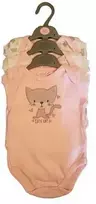 BONJOUR BEBE 3-9 mėn. smėlinukų ilgomis rankovėmis rinkinys mergaitei CAT, 3 vnt.