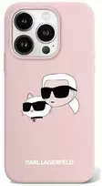Apple iPhone 15 Pro Karl Lagerfeld dėklas silikoninis Karl & Choupette Magsafe (KLHMP15LSKCHPPLP) rožinės spalvos