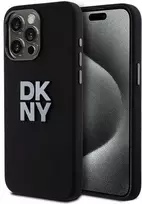 Apple iPhone 15 Pro DKNY dėklas Liquid Silicone Metal Logo (DKHCP15LSMCBSK) juodos spalvos