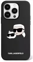 Apple iPhone 15 Pro Max Karl Lagerfeld dėklas Silicone Karl & Choupette Magsafe (KLHMP15XSKCHPPLK) juodos spalvos