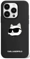 Apple iPhone 15 Pro Karl Lagerfeld dėklas silikoninis Choupette Head MagSafe (KLHMP15LSCHPPLK)