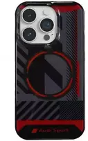 Apple iPhone 14 Pro Audi dėklas IML Sport MagSafe Case (AU-IMLMIP14P-RSQ/D2-BK) juodos spalvos