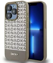 Apple iPhone 15 Pro Max DKNY odinis dėklas Printed Pattern Metal Logo MagSafe (DKHMP15XPSOSPW) rudos spalvos