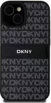 Apple iPhone 13 / 14 / 15 DKNY odinis dėklas Mono Stripe & Metal Logo (DKHCP15SPRTHSLK) juodos spalvos