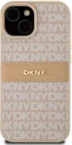 Apple iPhone 13 / 14 / 15 DKNY odinis dėklas Mono Stripe & Metal Logo (DKHCP15SPRTHSLP) rožinės spalvos