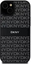 Apple iPhone 15 Plus / 14 Plus DKNY odinis dėklas Mono Stripe & Metal Logo (DKHCP15MPRTHSLK) juodos spalvos