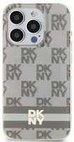 Apple iPhone 15 Plus / 14 Plus DKNY dėklas IML Chequered Mono Pattern & Printed Stripes MagSafe (DKHMP15MHCPTSE) smėlio spalvos