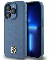 Apple iPhone 15 Pro DKNY odinis dėklas Monogram Pattern Metal Logo MagSafe (DKHMP15LPSHRPSB) mėlynos spalvos