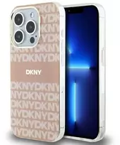 Apple iPhone 15 Pro DKNY dėklas IML Mono & Stripe MagSafe (DKHMP15LHRHSEP) rožinės spalvos