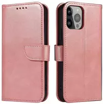 Hurtel Magnet Samsung A15 atverčiamas ir wallet – dėklas telefonui rožinės spalvos
