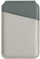 Dėklas UNIQ Lyden DS magnetinė piniginė RFID ir stovelis telefonui gelsvai žalios spalvos