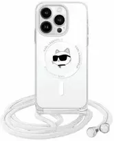 Apple iPhone 13 / 14 / 15 Karl Lagerfeld dėklas IML Choupette Head & Cord MagSafe (KLHMP13MHCCHNT) skaidrus