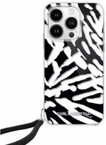 Apple iPhone 15 Pro Max Karl Lagerfeld dėklas IML Zebra Pattern & Cord (KLHCP15XHZBPKCCK) juodos spalvos