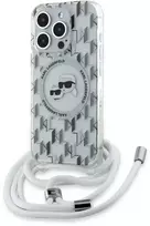 Apple iPhone 15 Pro Max Karl Lagerfeld dėklas Silicone Choupette Head MagSafe (KLHMP15XHCKCLCT) skaidrus