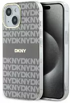 DKNY PC/TPU Repeat Pattern Tonal Stripe Magsafe dėklas telefonui Apple iPhone 14 rusvai gelsvas