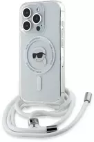 Apple iPhone 15 Pro Max Karl Lagerfeld dėklas Silicone Choupette Head MagSafe (KLHMP15XHCKHNT) skaidrus
