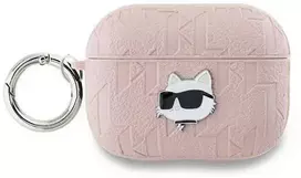 Karl Lagerfeld Monogram Choupette Head AirPods Pro 2 - dėklas ausinėms rožinės spalvos