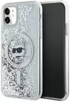 Karl Lagerfeld Liquid Glitter Choupette Head MagSafe Apple iPhone 11 / Xr - dėklas telefonui skaidrus