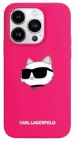 Apple iPhone 15 Plus / 14 Plus Karl Lagerfeld dėklas IML Crossbody Monogram Karl & Choupette Head MagSafe (KLHMP15MSCHPPLF) rožinės spalvos