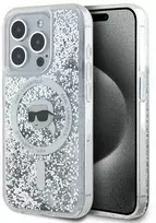 Karl Lagerfeld Liquid Glitter Karl Head MagSafe Apple iPhone 15 Pro Max - dėklas telefonui skaidrus