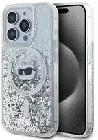 Karl Lagerfeld Liquid Glitter Choupette Head MagSafe Apple iPhone 14 Pro Max - dėklas telefonui skaidrus