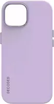 Dėklas Decoded Iššifruotas antimikrobinis silikoninis dangtelis iPhone 15 Plus levandų spalvos