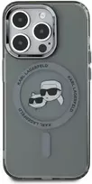 Karl Lagerfeld IML K&CH Heads Metal Frame MagSafe dėklas telefonui Apple iPhone 15 Pro juodos spalvos