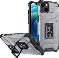 Dėklas Hurtel Crystal Ring Kickstand Tough Rugged Apple iPhone 13 mini juodos spalvos