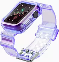 Dėklas Hurtel Apyrankė su laikrodžio apsauga Apple Watch 6 44mm / Watch 5 44mm / Watch 4 44mm / Watch SE 44mm violetinės spalvos