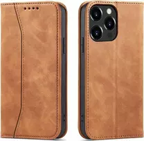 Hurtel Magnet Fancy dėklas, skirtas iPhone 13 Pro Max, rudas
