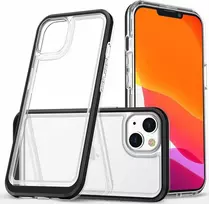 Hurtel Clear 3in1 Apple iPhone 14 Plus silikoninis su rėmeliu dėklas telefonui juodos spalvos