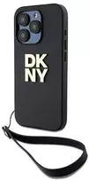 Apple iPhone 15 Pro DKNY Hardcase Wrist Strap Stock Logo (DKHCP15LPBSWSK) dėklas telefonui juodos spalvos
