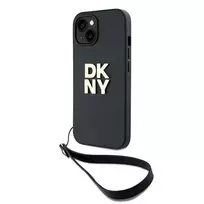 Apple iPhone 13 / 14 / 15 DKNY Hardcase Wrist Strap Stock Logo (DKHCP15SPBSWSK) dėklas telefonui juodos spalvos