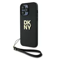 Apple iPhone 14 Pro Max DKNY Hardcase Wrist Strap Stock Logo (DKHCP14XPBSWSK) dėklas telefonui juodos spalvos